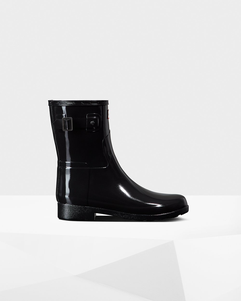 Botas De Cortas Refined Slim Fit Gloss Hunter Mujer - Negros - 487096VWG